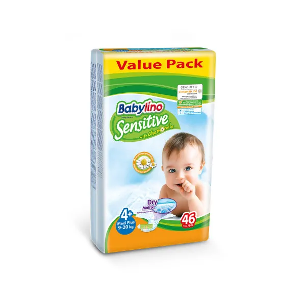 Babylino sensitive pelene value pack MAXI PLUS 4+, 46kom