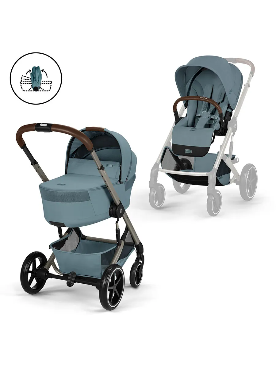 Cybex duo sistem Balios Fold Cot Taupe Stormy Blue