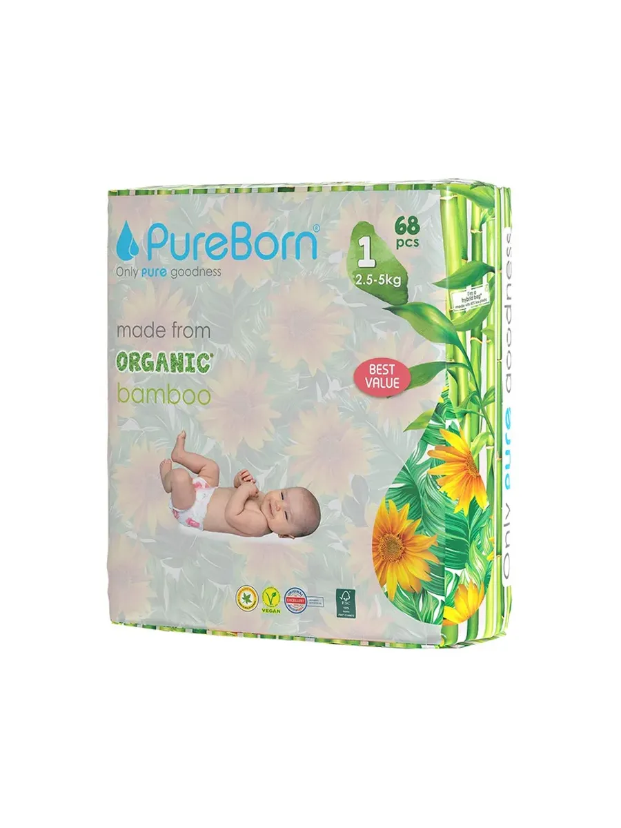 PureBorn pelene 1 (2,5-5kg), 68kom