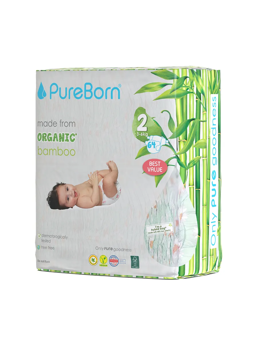 PureBorn pelene 2 (3-6kg), 68kom
