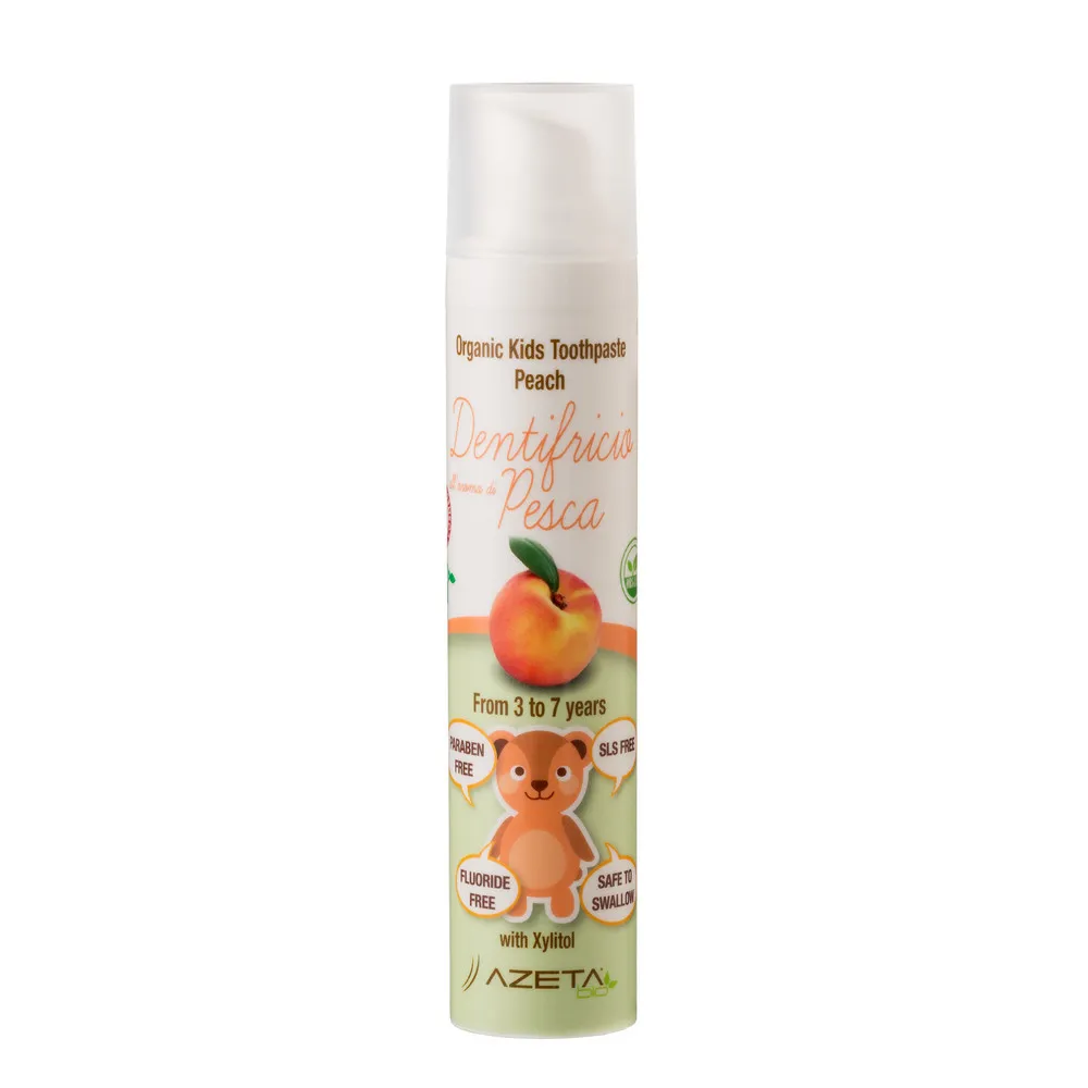 Azeta Bio organska pasta za zube breskva 50ml, 3-7g