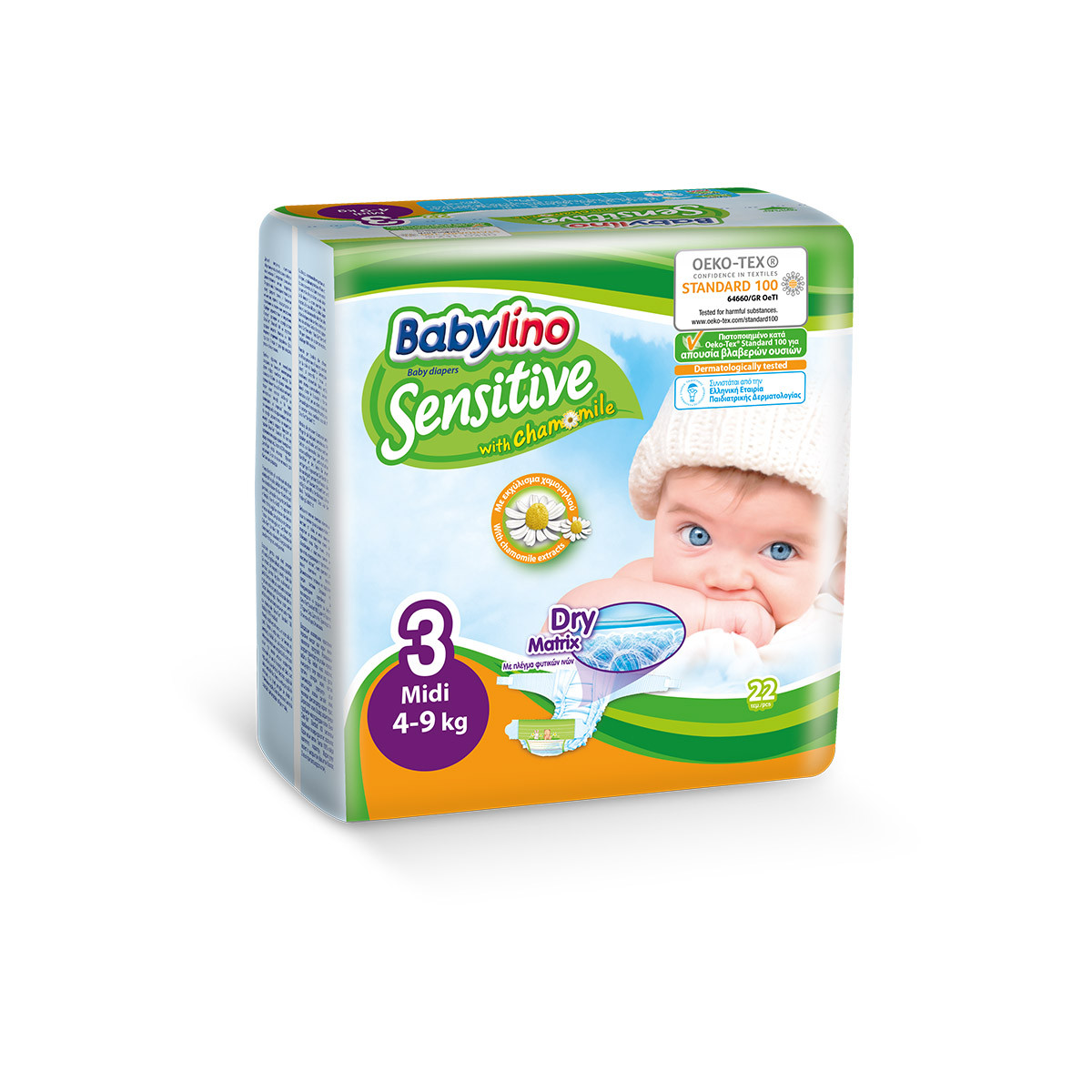 Babylino sensitive pelene MIDI 3, 22kom