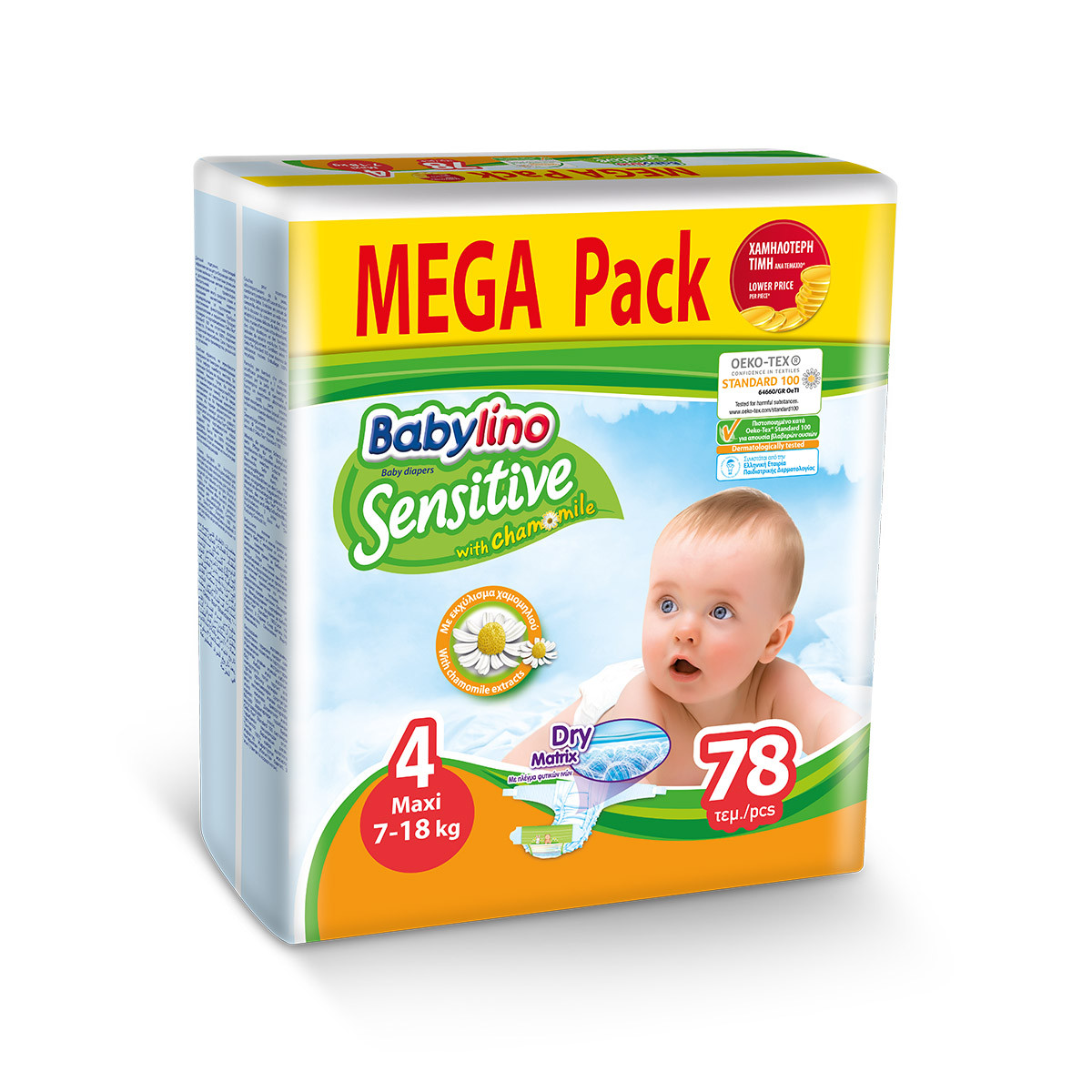 Babylino sensitive pelene megapack MAXI 4, 78kom