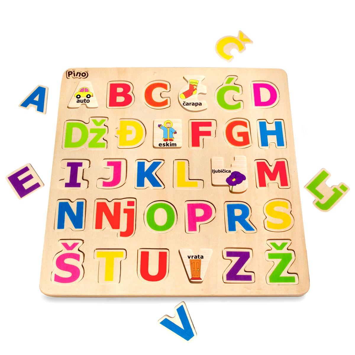 Pino drvena slagalica  Abeceda