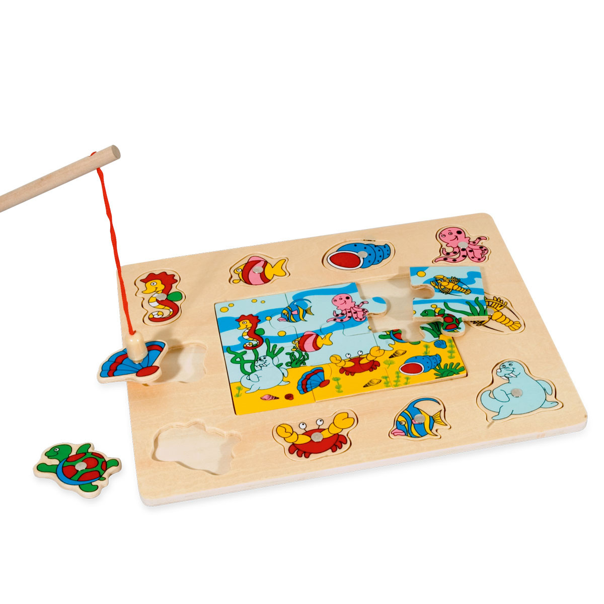 Pino drvena slagalica sa magnetom -Pecanje