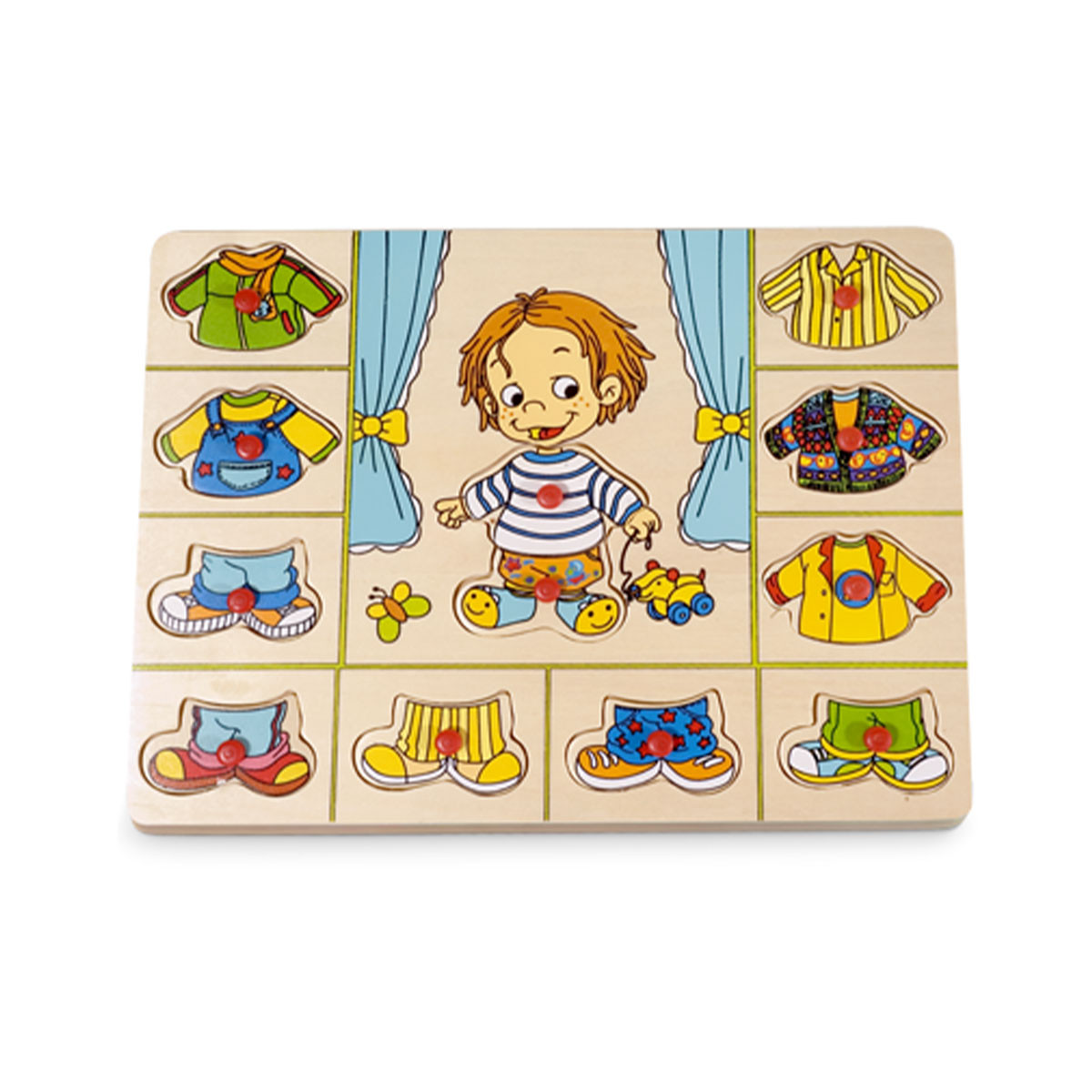 Pino drvena slagalica -Obuci dečaka