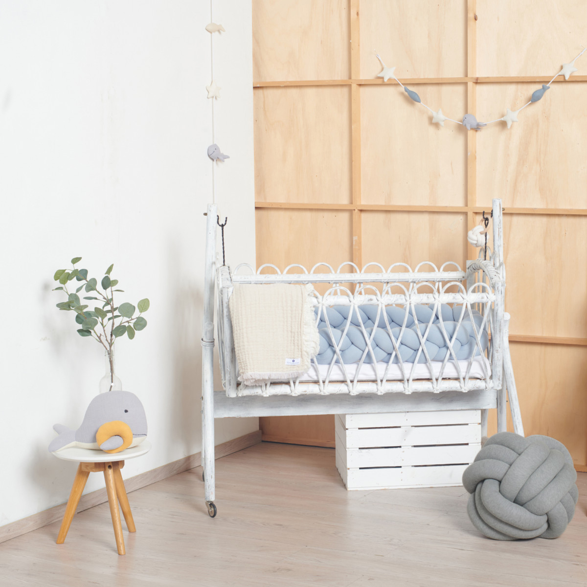 Nordic Coast pleteni jastuk čvor, 40x40cm