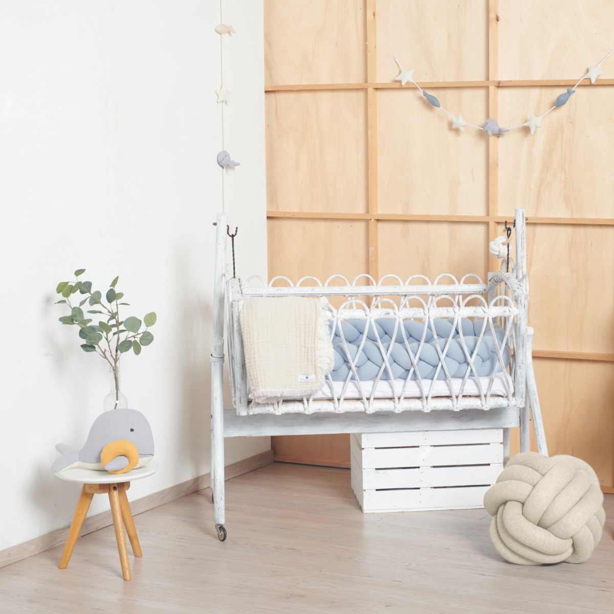 Nordic Coast pleteni jastuk čvor, 40x40cm