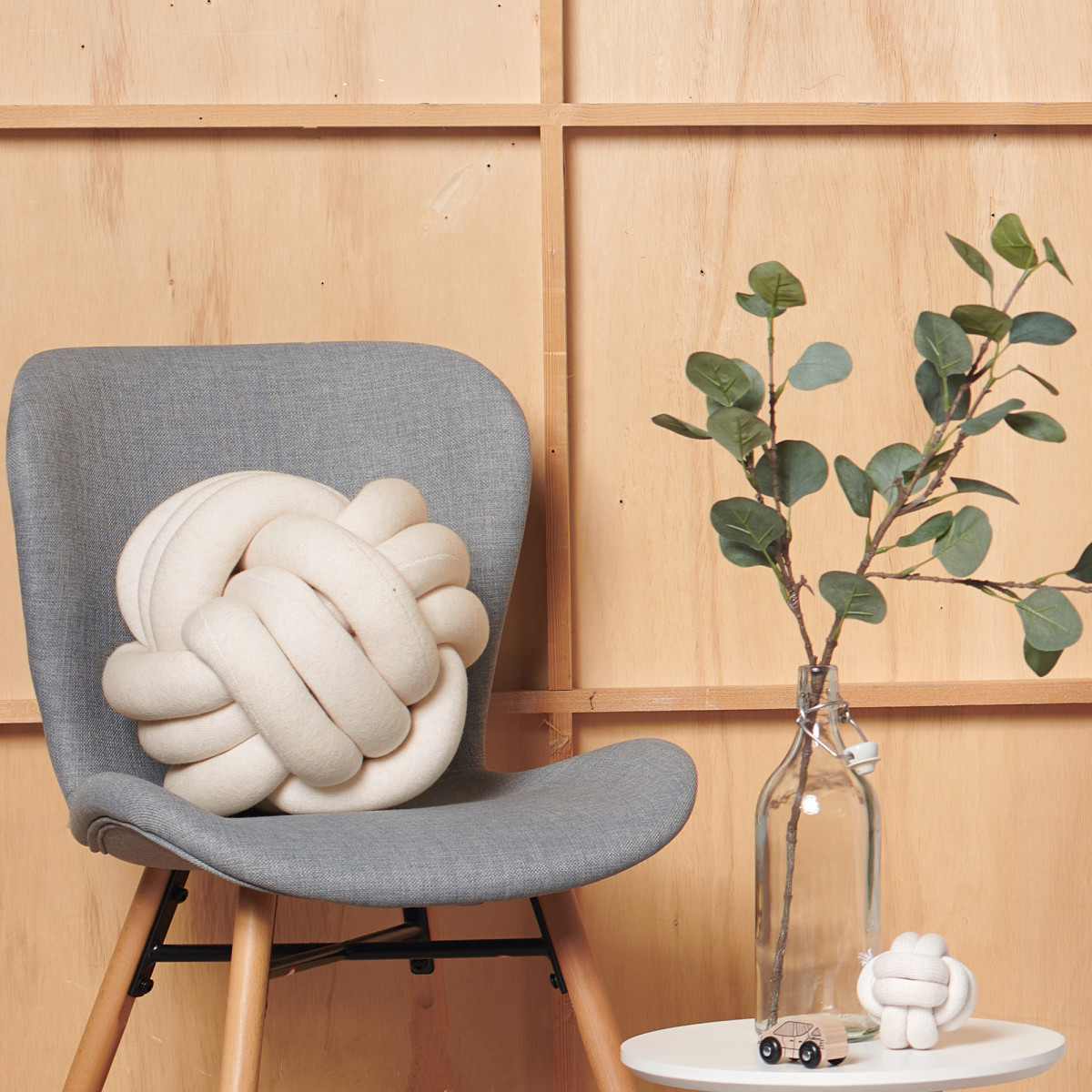 Nordic Coast pleteni jastuk čvor, 40x40cm