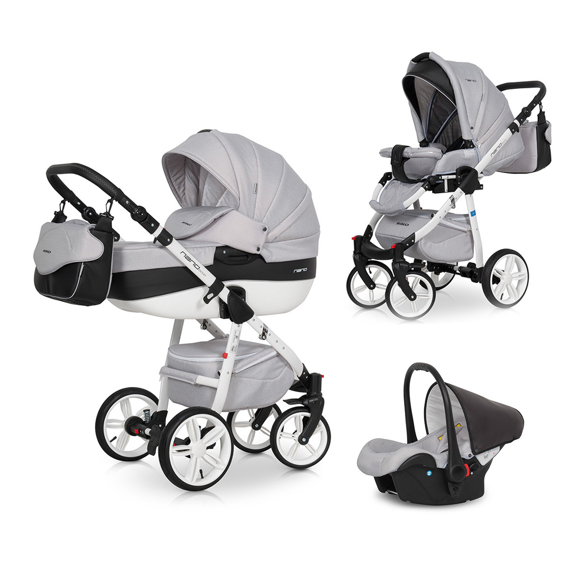 Riko NANO ECCO kolica 3u1 Carbon, 0m+