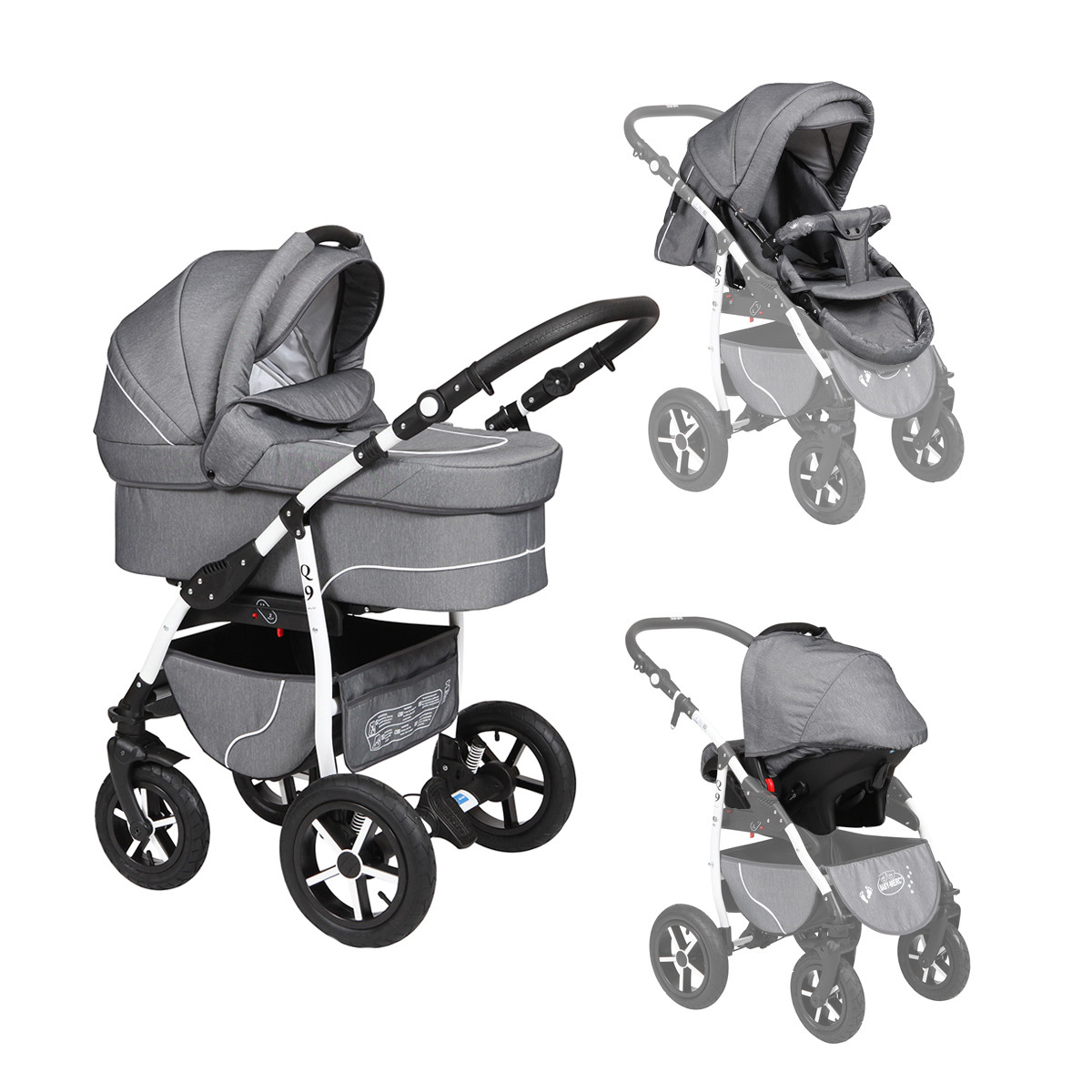 Baby merc Q9/53 kolica 3u1 0m+ Jungle baby