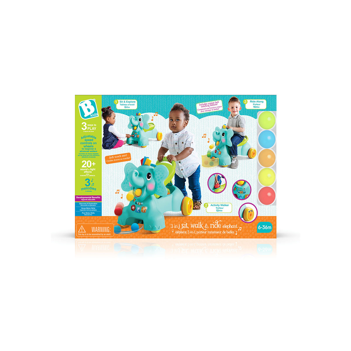 Infantino igračka za prohodavanje 3u1 Slon