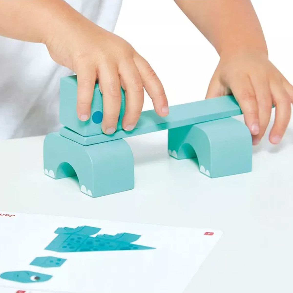 Janod drvene kocke dino, 2g+