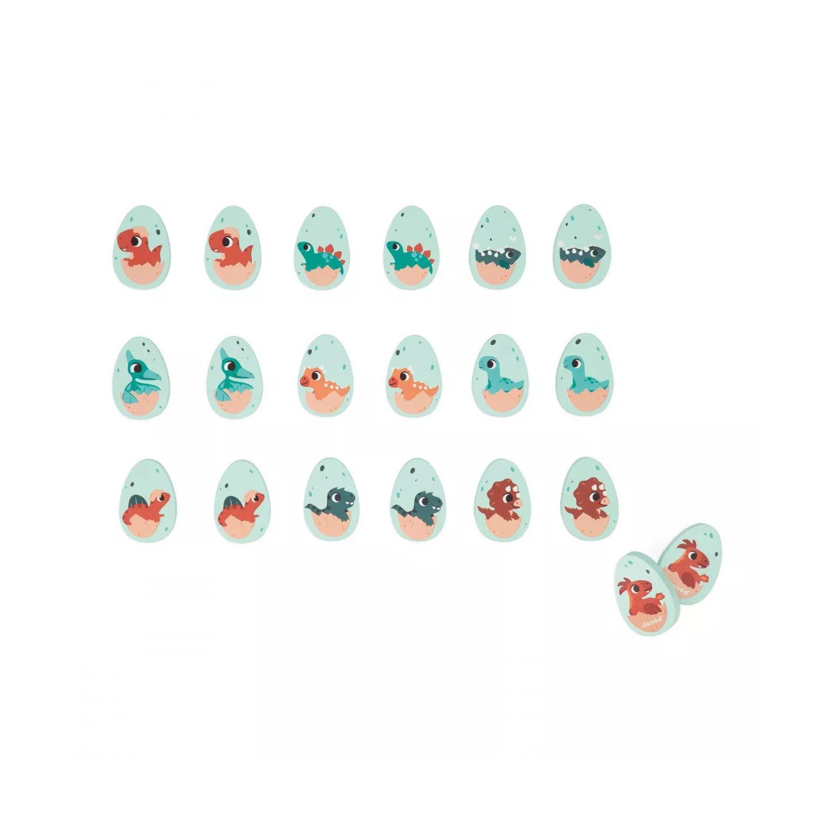 Janod drvena igra memorije dino, 2g+