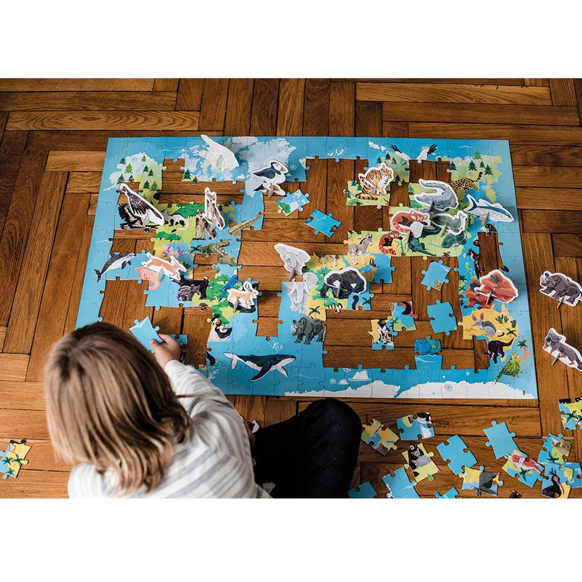 Janod edukativna slagalica-ugrožene životinje, 200 kom