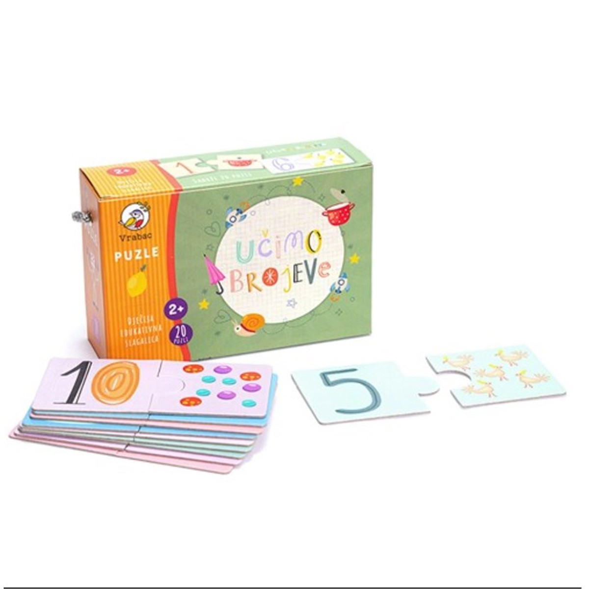 Vrabac slagalica za todlere naučimo brojeve