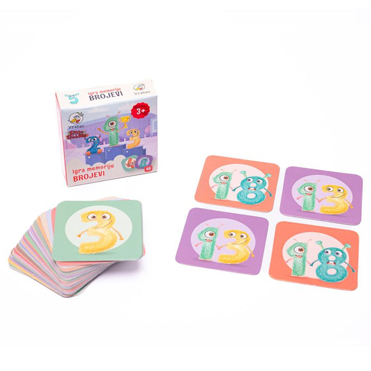 Vrabac igra memorije brojevi