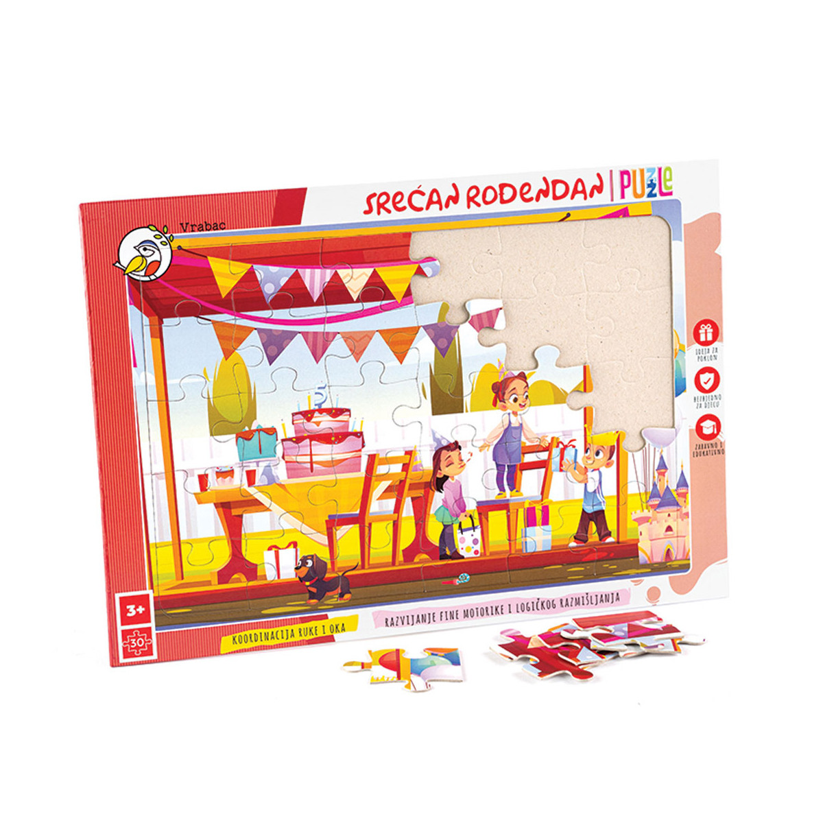 Vrabac slagalica Srećan rođendan