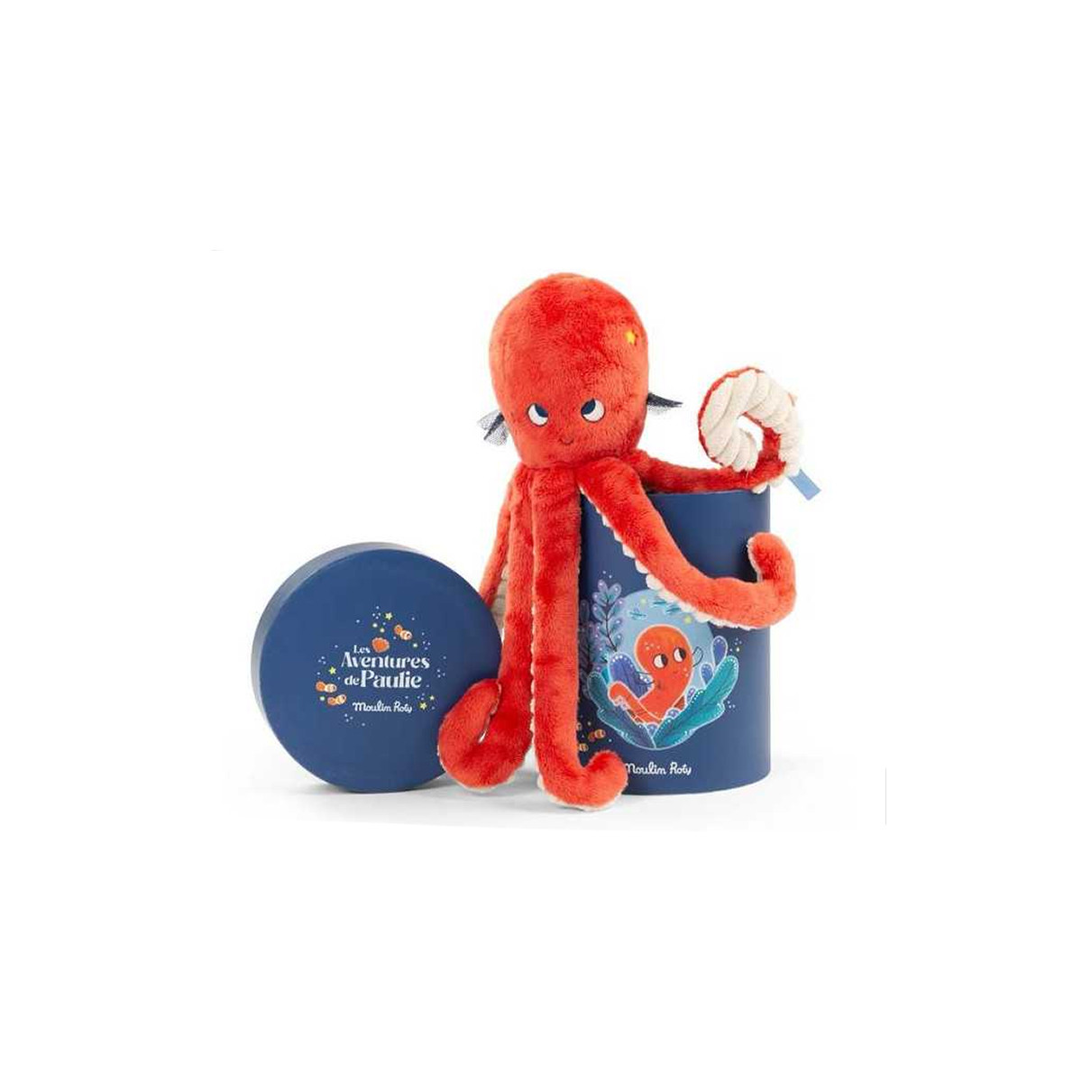 Moulin Roty plišana igračka hobotnica, 13,5x16,7cm