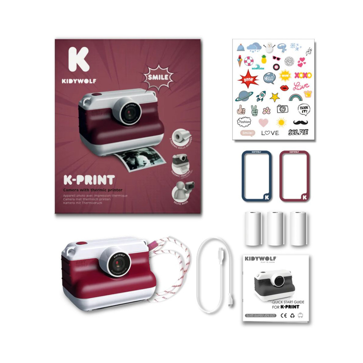 KidyWolf kamera sa štampanjem slika Red