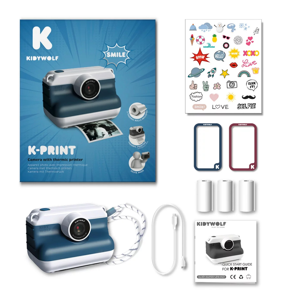 KidyWolf kamera sa štampanjem slika Blue