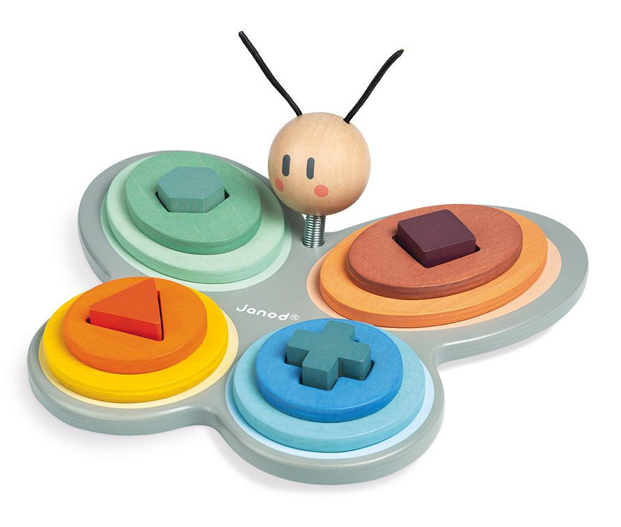 Janod slagalica za umetanje geometrijskih oblika Leptir