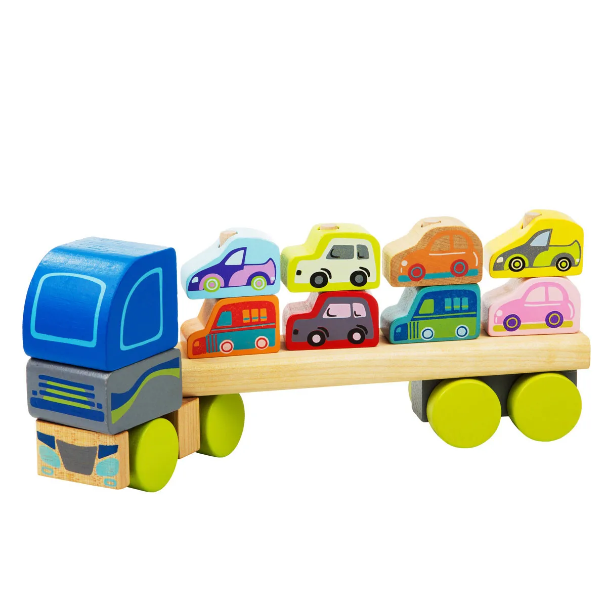 Cubika drveni kamion sa autićima