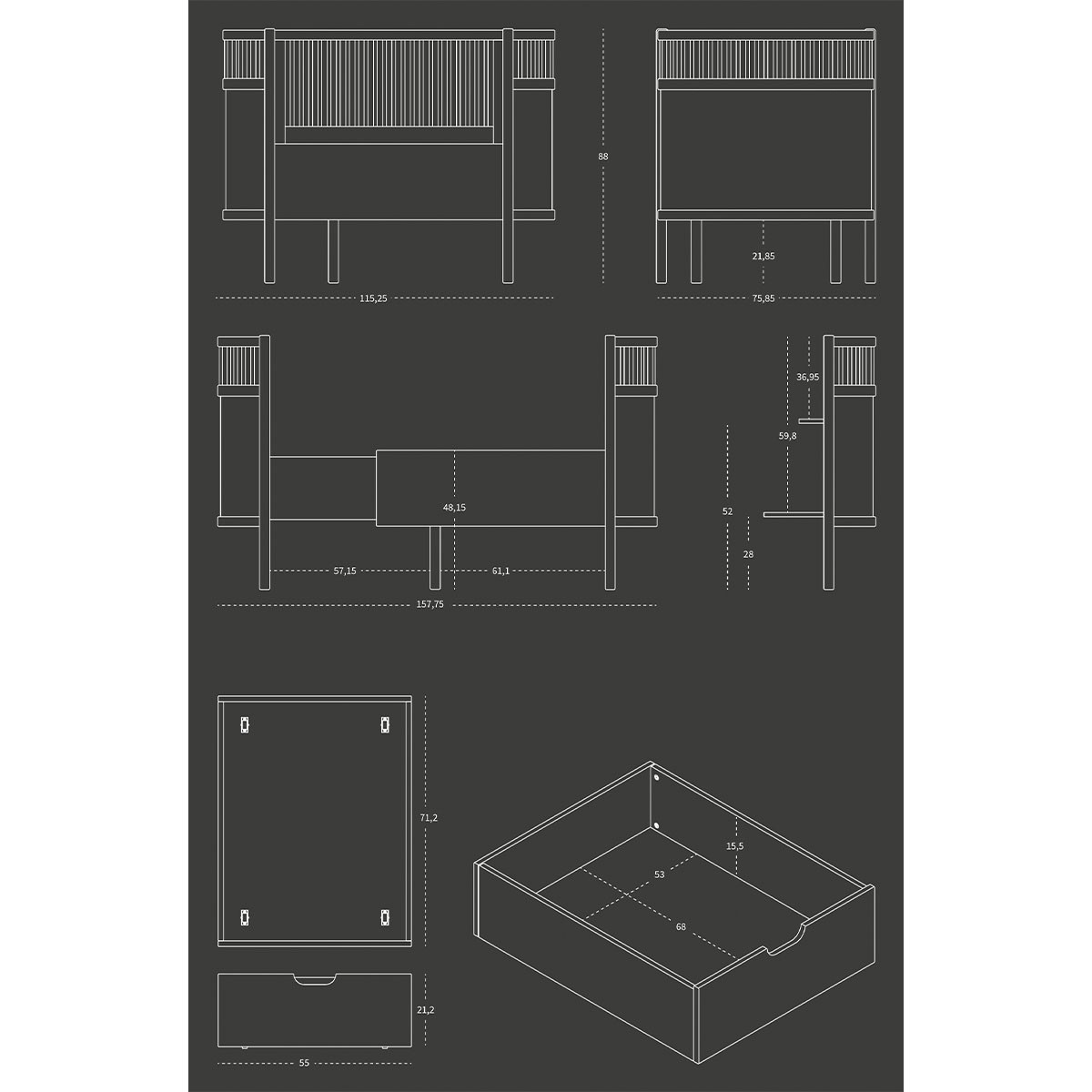 Sebra krevetac, 15-80kg, 88x115.25x75.75