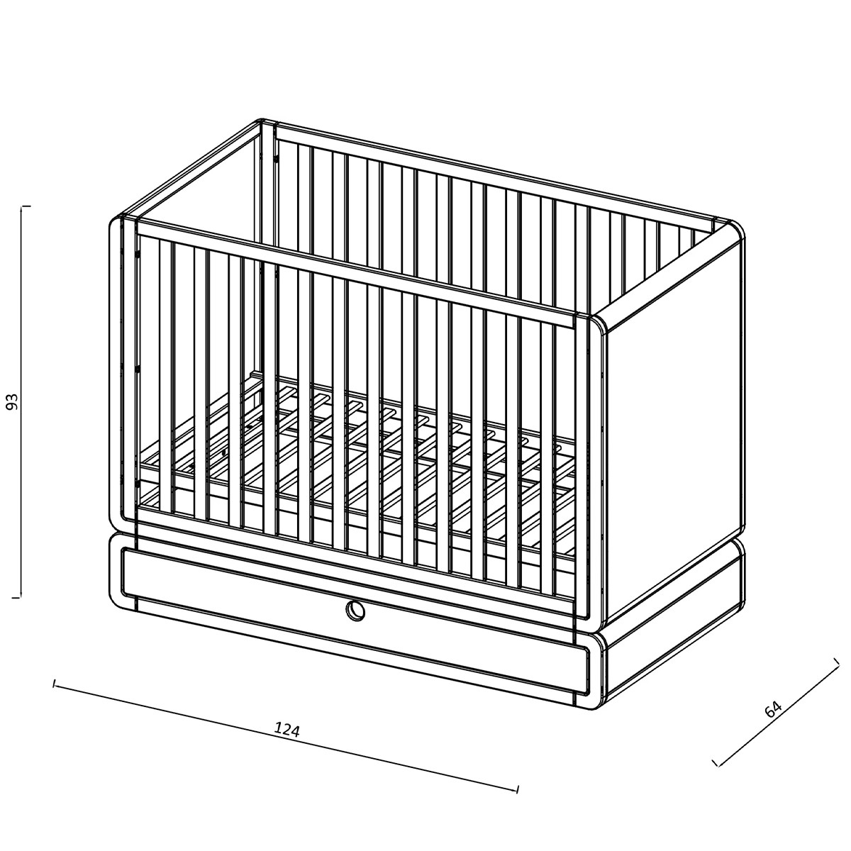 Sol Baby krevetac Nevena, hrast 141,5x84x90,5