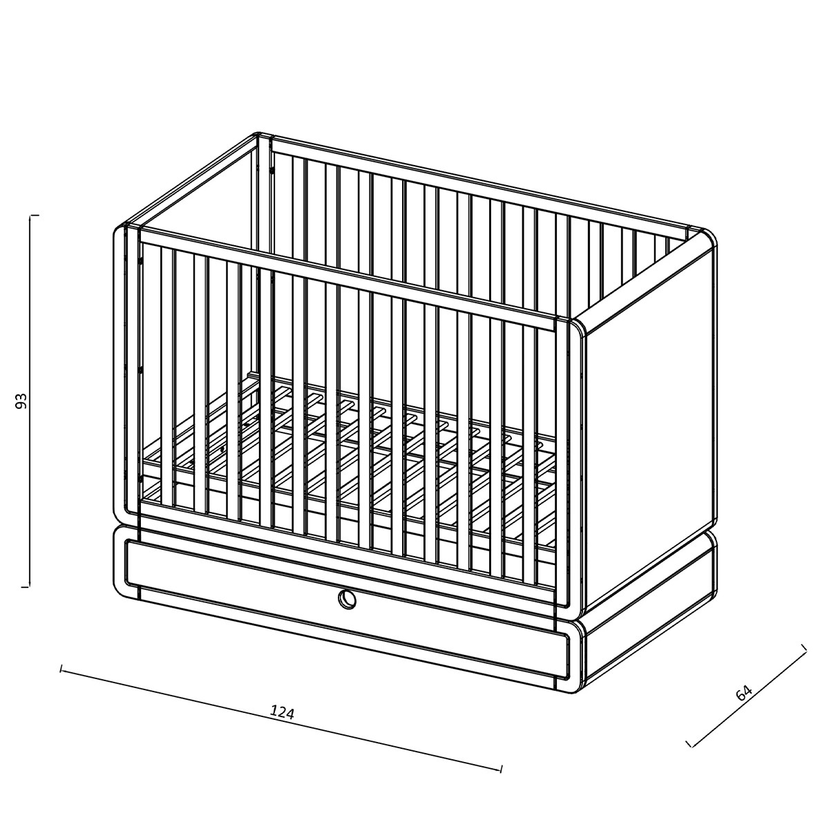Sol Baby krevetac Nevena, orah 141,5x84x90,5