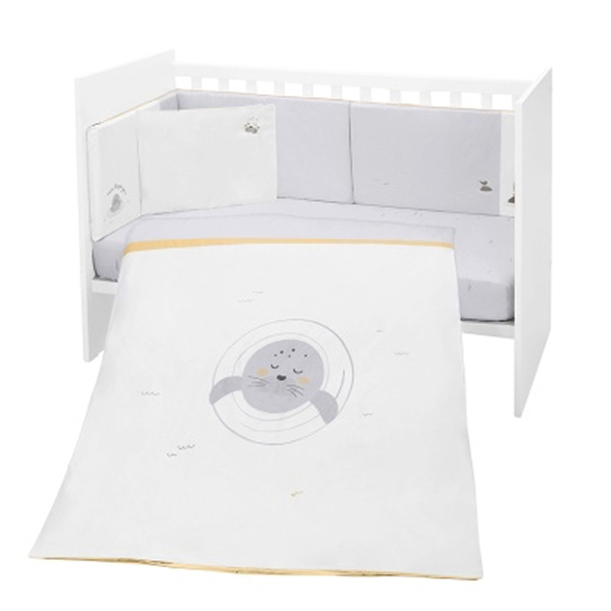Kikka Boo posteljina sa ogradicom 60x120cm Seally Me