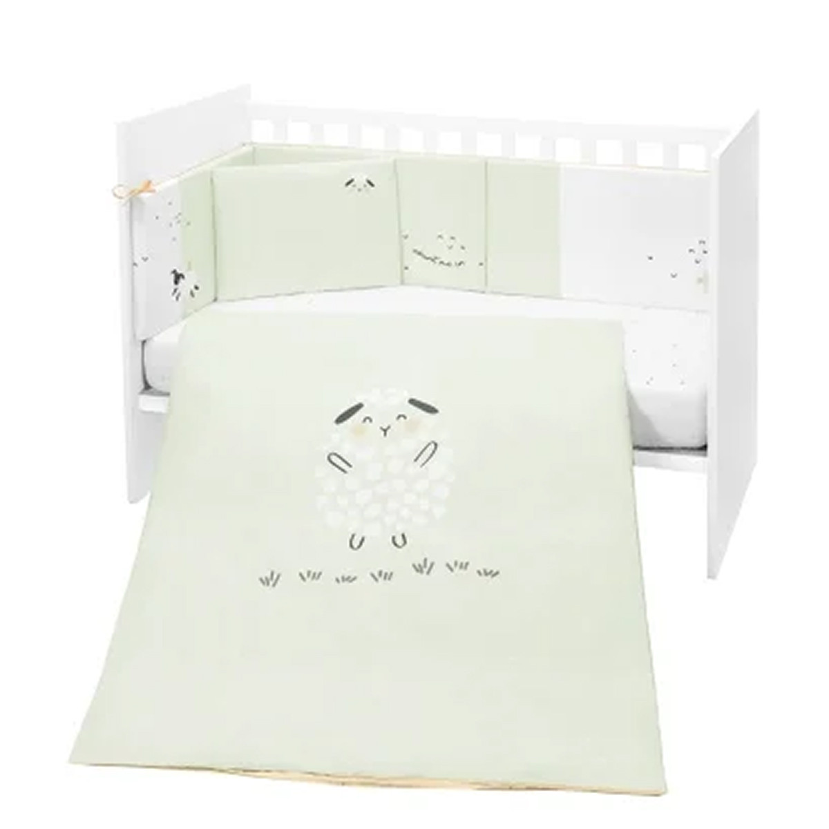Kikka Boo posteljina sa ogradicom 60x120cm Sleepy Sheep