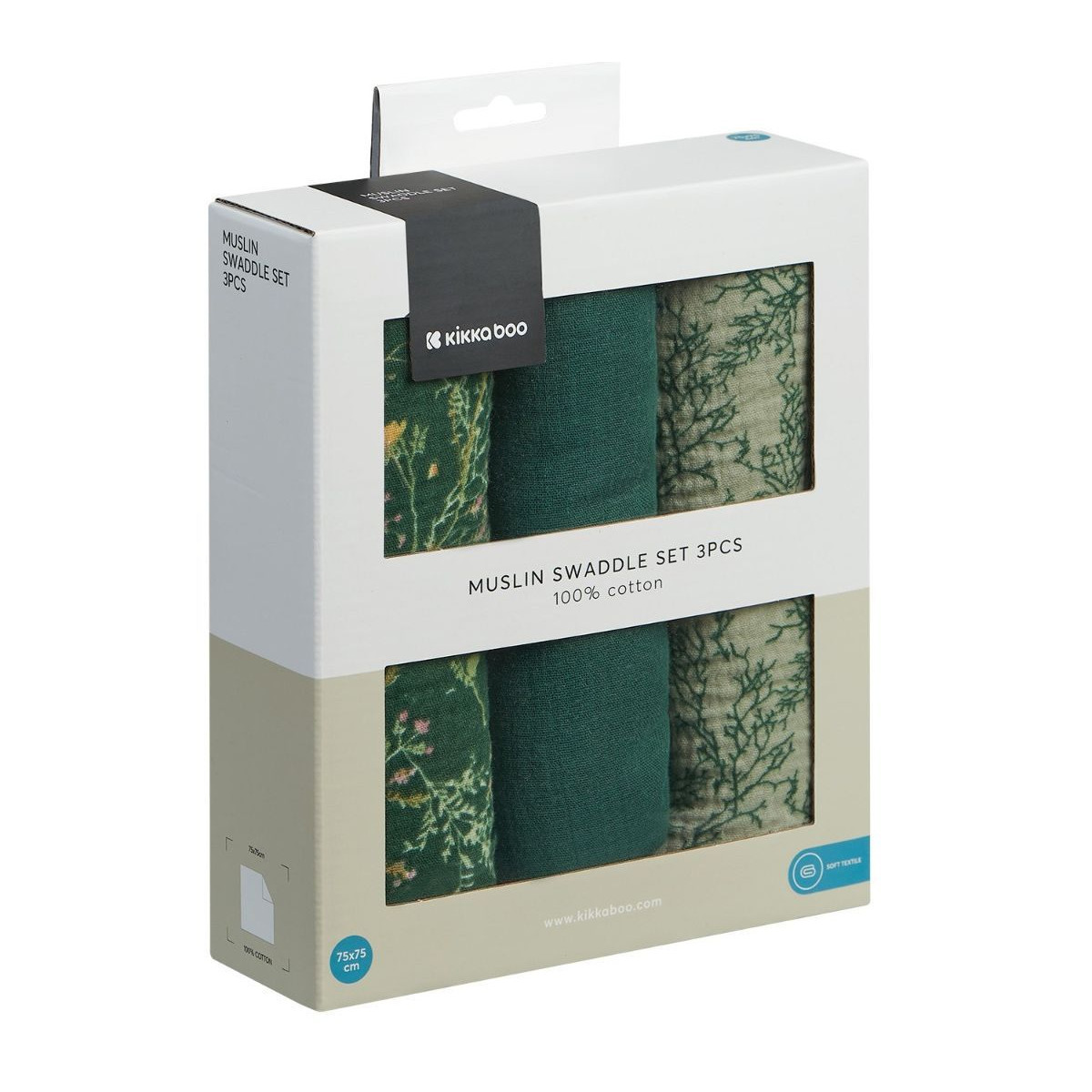 Kikka Boo pelene muslin 3kom 75x75cm