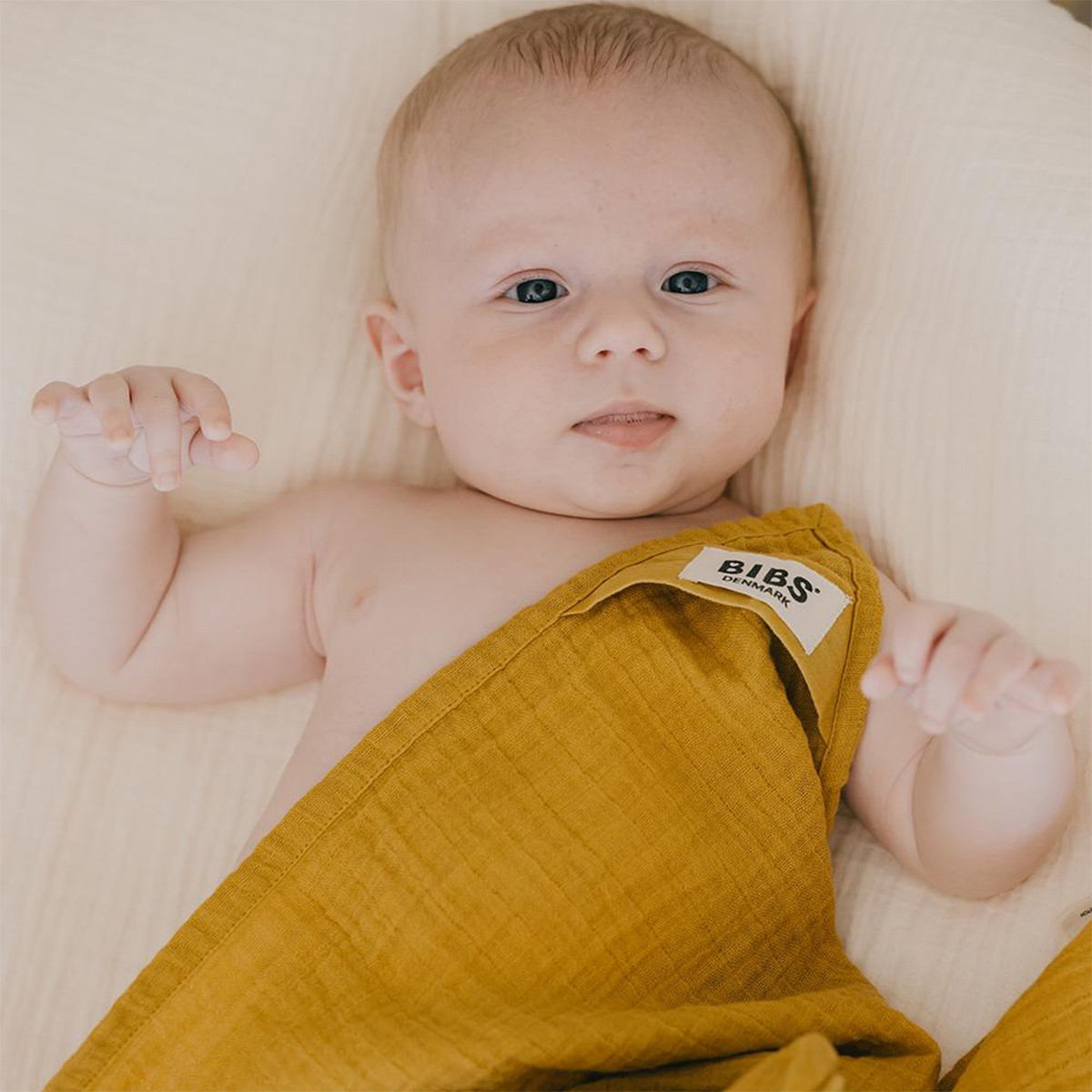 Bibs muslin  pelena  Mustard,70x70cm