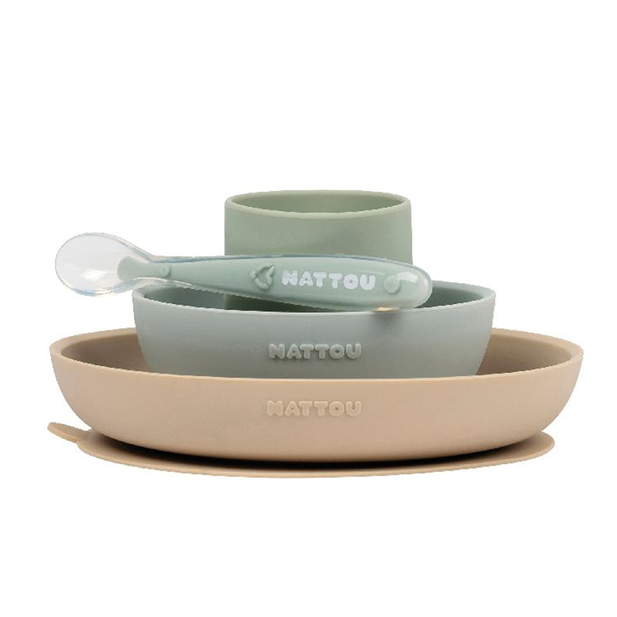 Nattou silikonski set za hranjenje, 4/1