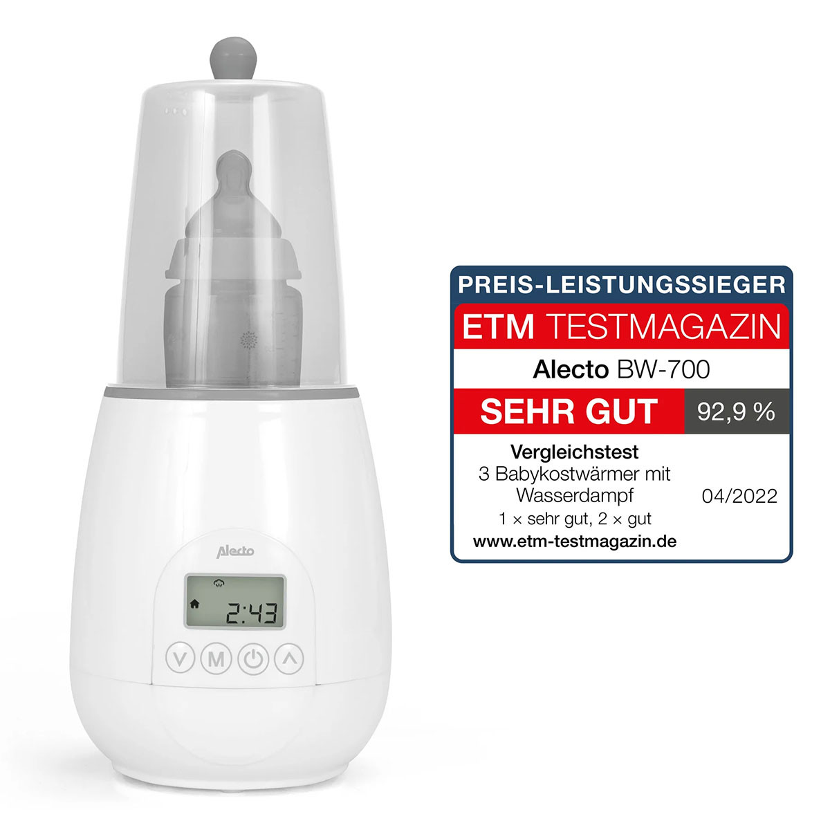 Alecto grejač  za flašice