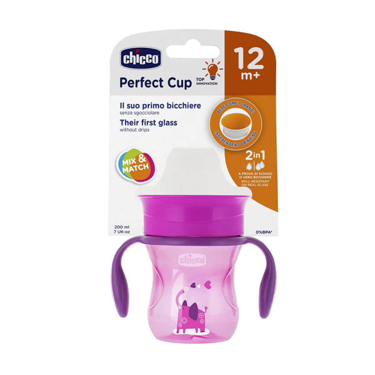 Chicco čaša No Spill, roze