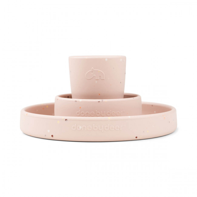 Done By Deer silikonski set  za jelo Confetti, Powder