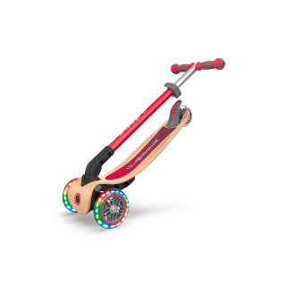 Globber Primo drveni trotinetsa sklapanjem i svetlima