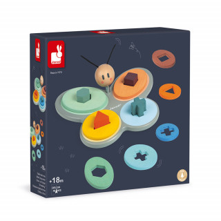 Janod slagalica za umetanje geometrijskih oblika Leptir