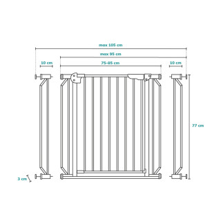 Lionelo zaštitna ograda TrussLed 77x75/105 cm, Gray