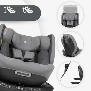 Kikka Boo auto sedište i-Hike premium Light Grey