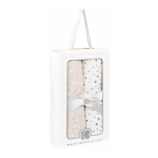 Kikka Boo pelene muslin Dots Beige 80x80, 2/1