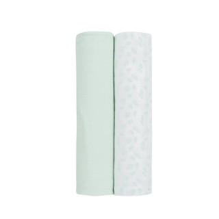 Kikka Boo pelene muslin Leaves Mint 80x80, 2/1
