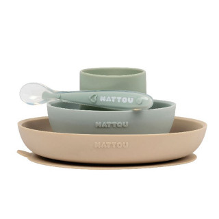 Nattou silikonski set za hranjenje, 4/1