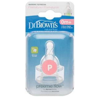 Dr Browns silikonska cucla narrow, preemie flow, 0m+