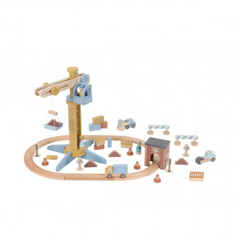 Little Dutch drveno gradilište sa kranom, 51x47x44cm