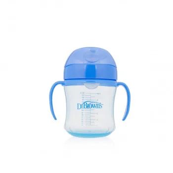 Dr Browns trening čaša 180ml sa mekanim jezičkom,plava