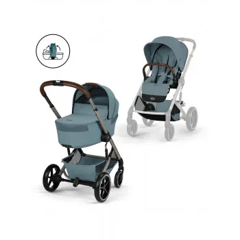 Cybex duo sistem Balios Fold Cot Taupe Stormy Blue