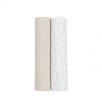 Kikka Boo pelene muslin Dots Beige 80x80, 2/1